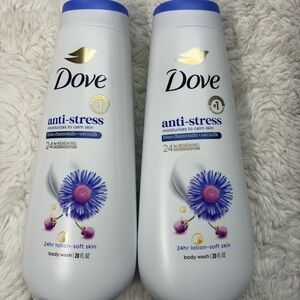 Lot Of 2 Dove  Anti-Stress, Body Wash, Blue Chamomile & Oat Milk, 20 fl oz